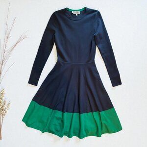 Hobbs London blue/green Macie knit dress
